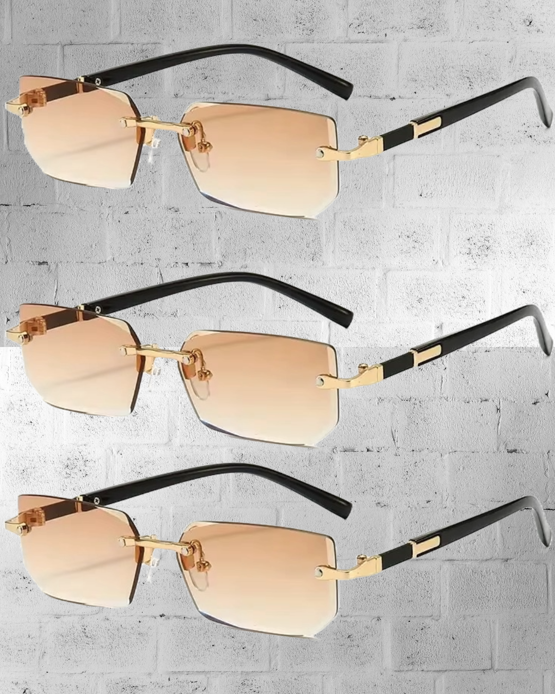 Rimless Rectangle Sunglasses