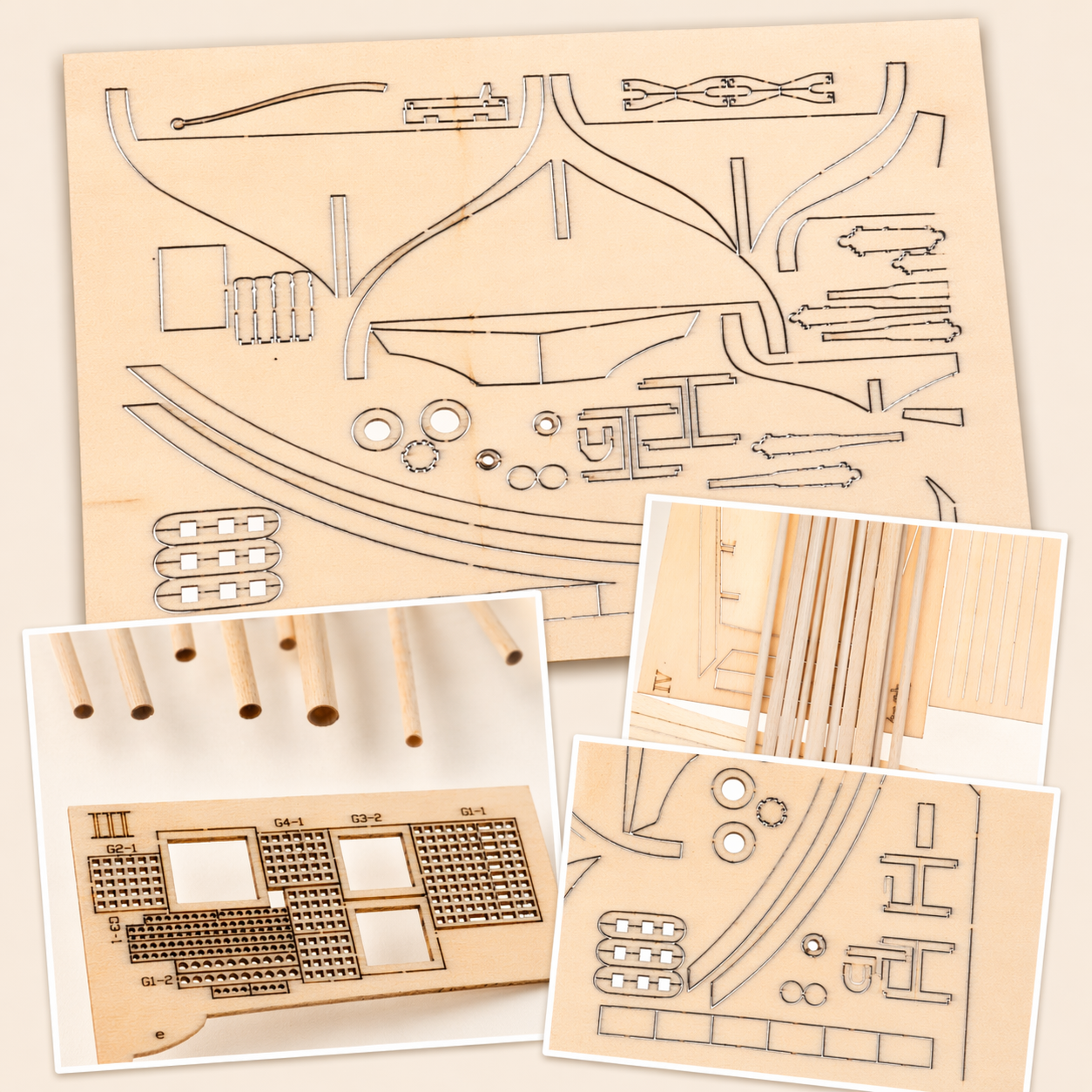 1:100 Scale DIY Wooden Sailboat Model Kit