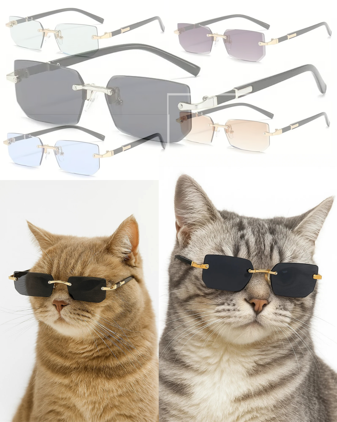 Rimless Rectangle Sunglasses