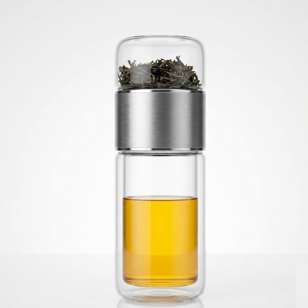 Double-Layer Glass Tea Infuser Bottle