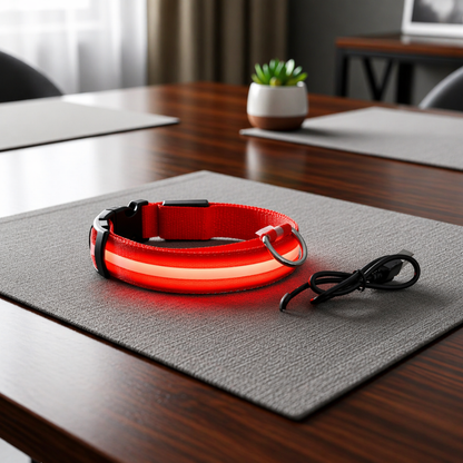Rechargeable LED Safety Dog Collar