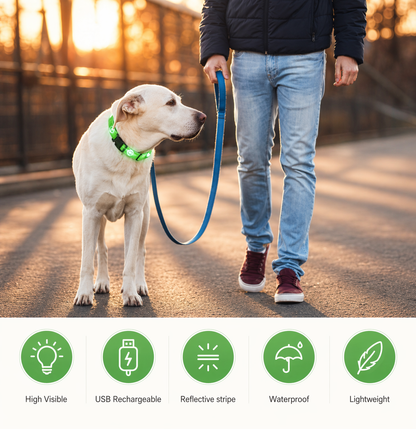 Rechargeable LED Safety Dog Collar