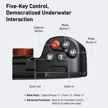 Waterproof Diving Phone Case with Hand Grip & Bluetooth Remote