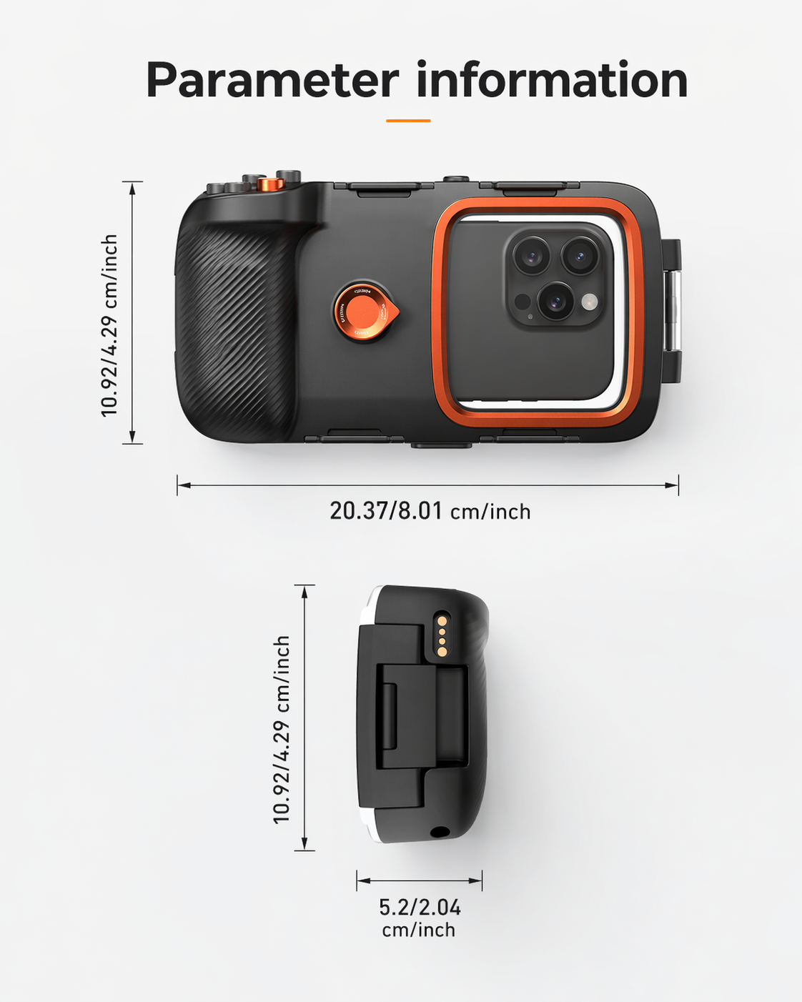 Waterproof Diving Phone Case with Hand Grip & Bluetooth Remote
