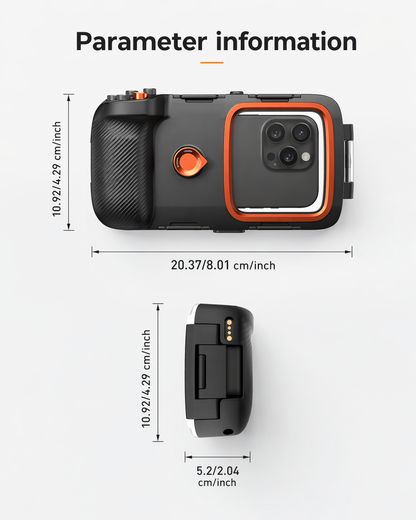 Waterproof Diving Phone Case with Hand Grip & Bluetooth Remote