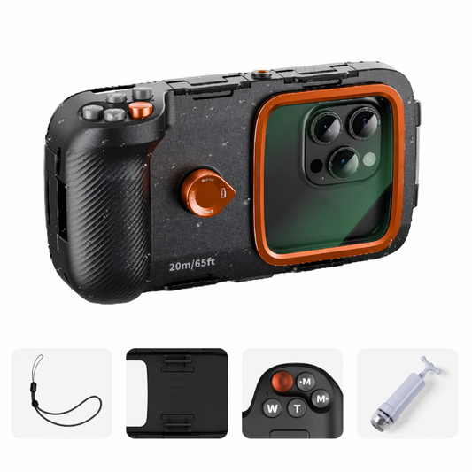 Waterproof Diving Phone Case with Hand Grip & Bluetooth Remote