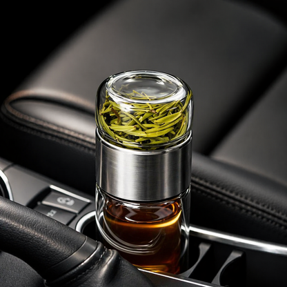 Double-Layer Glass Tea Infuser Bottle